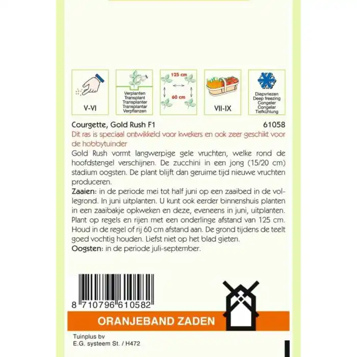 Zucchini Gold Rush F1 Hybrid 2g Kostenloser Versand