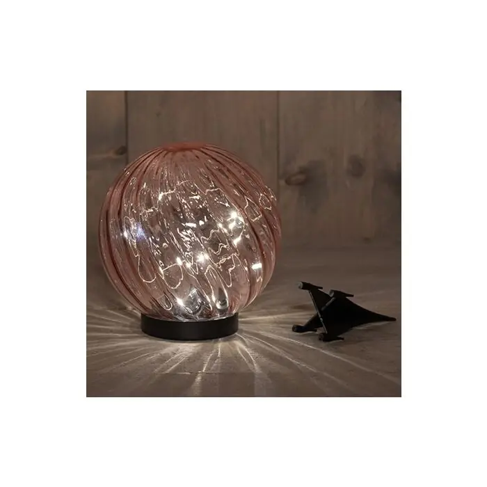 Angebot Solarglaskugel mit Stecker rosa 18 cm