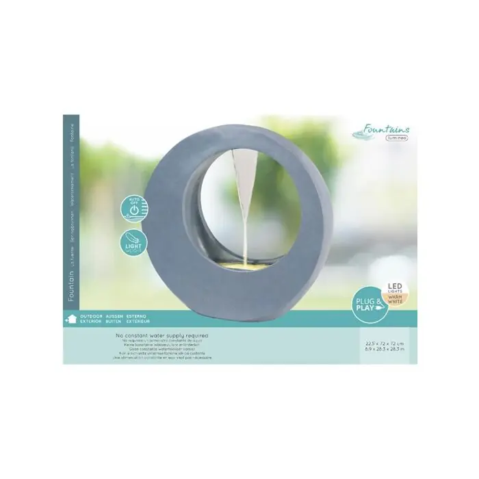 Brunnen rund Polyresin grau 72 cm - Lumineo Preisknaller