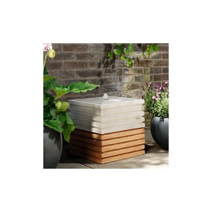 Preisreduziert Lumineo GRC Brunnen quadratisch 35 cm naturgrau