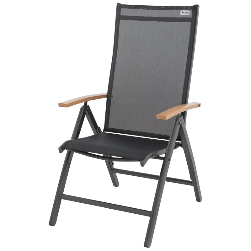 Schneller Versand Doppler Klappsessel EXPERT 75x60x110cm Holzoptik anthrazit/schwarz - Garten Online Shop & Weber Grill Store