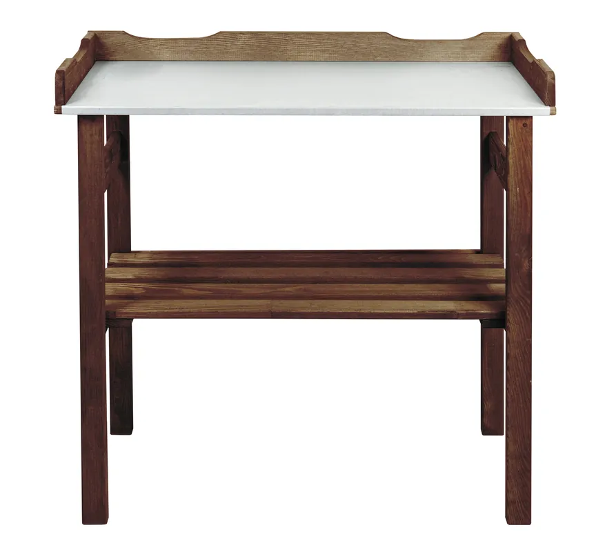 Nur Für Kurze Zeit mgc24 Pflanztisch 78x38x82cm Kiefer dunkelbraun, verzinkte Arbeitsplatte - Garten Online Shop & Weber Grill Store