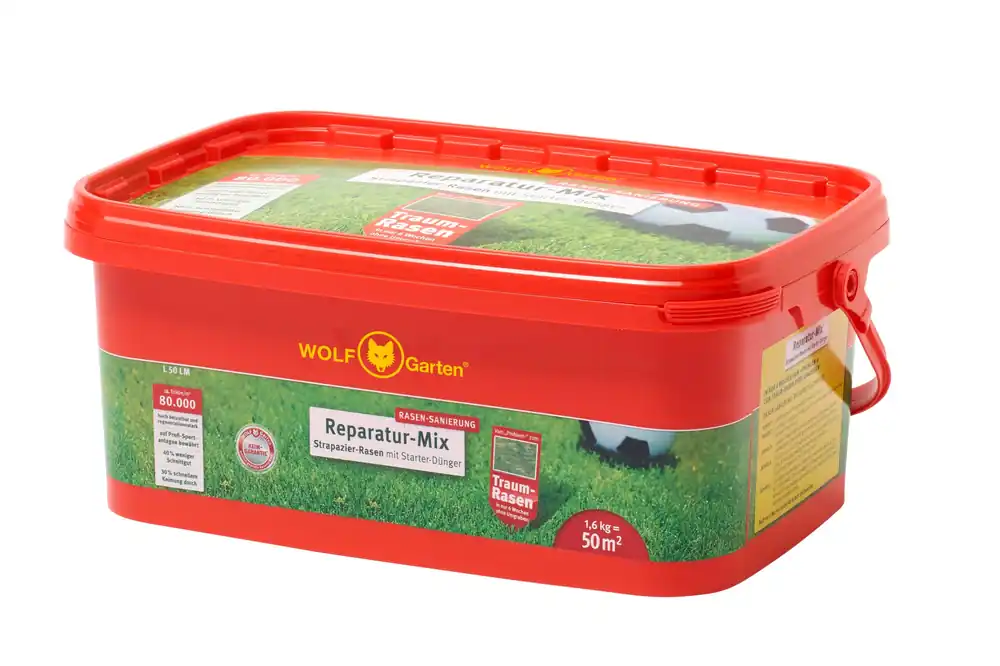 Kostenloser Versand WOLF-Garten L 50 LM Strapazier-Rasen mit Starter-Dünger 50m², 1,6kg - Garten Online Shop & Weber Grill Store