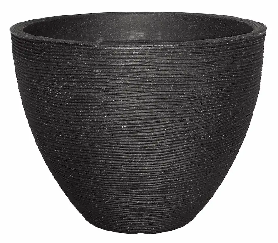 Neue Kollektion Rillentopf Rund 40cm H31cm anthrazit