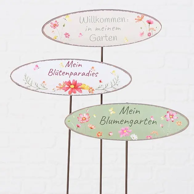 Knallerangebot Gartenstab Cosmea, 3 sort., Oval, H 98 cm, Eisen