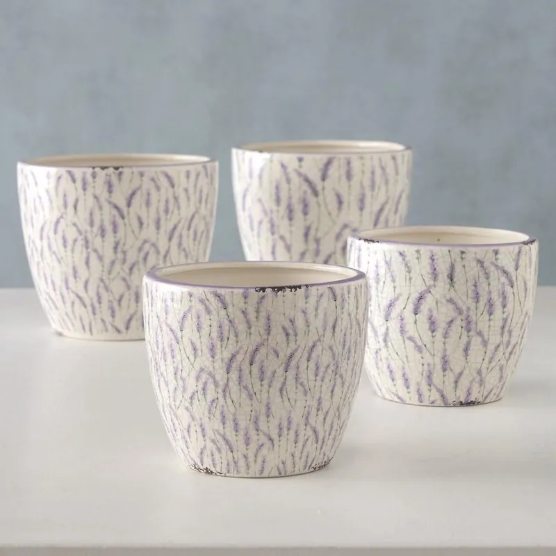 Markenprodukt Pflanztopf Lavanda, 2 sort., Indoor, Crackle,Shabby,H14xØ13