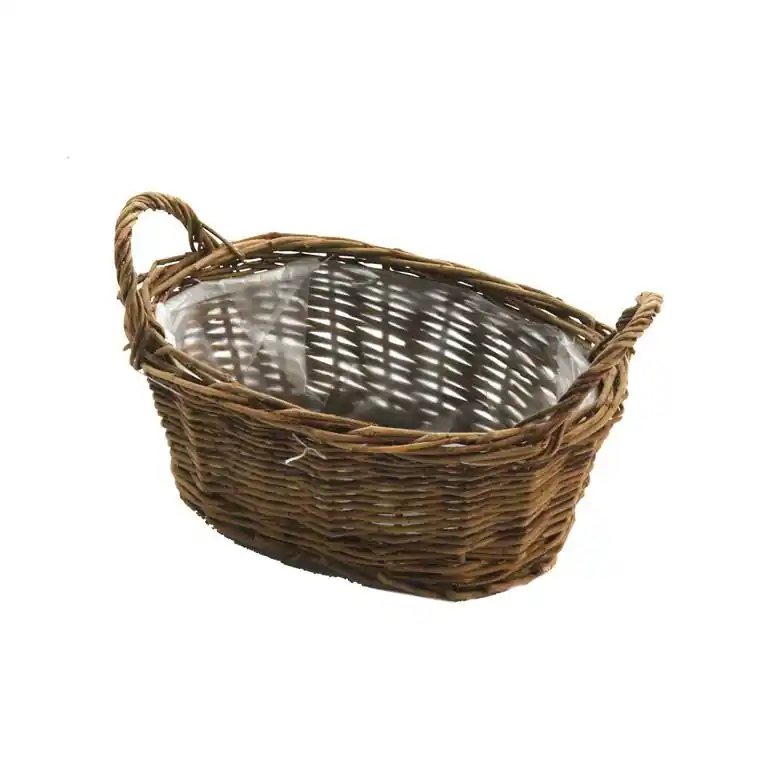 Jetzt Kaufen Pflanzschale oval, ungesch. Weide, mit G riffen und Folie 22x15H8 cm
