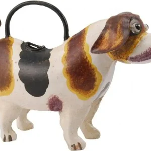 Gießkanne Metall 13x37x27cm Hund weiß/braun Sonderaktion