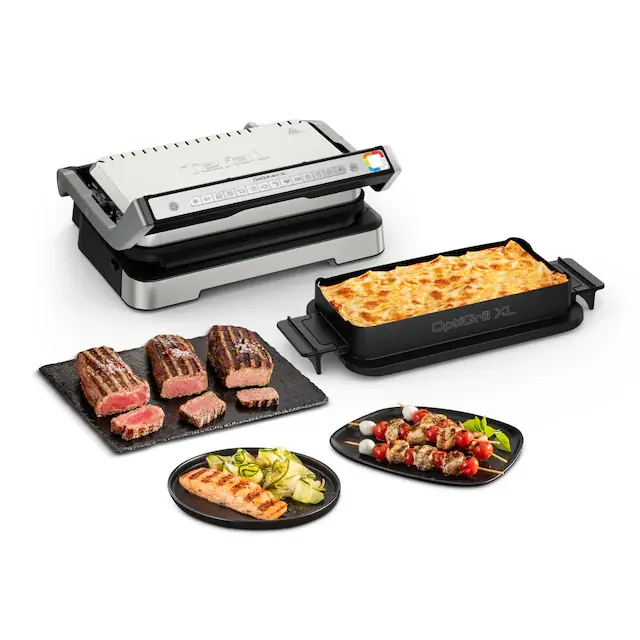 Tefal Kontaktgrill »OptiGrill 4in1 XL, Grill/Barbeque/Backofen/komplette Mahlzeit« 2200 W für bis zu 8 Personen, spülmaschinenfeste Platten und Schalen, GC784D Top-Seller