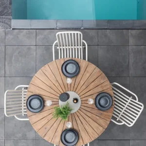 Garantierte Lieferung Venture Home Gartentisch »Rosario, runde Esstafel für den Außenbereich« Outdoortisch rund, Metallgestell, pflegeleicht