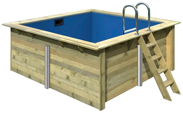 Kracherpreis Karibu Rechteckpool »Holzpool Milano« BxLxH: 353x320x124 cm, kesseldruckimprägniert