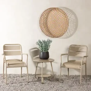Venture Home Balkonset »Faro, kompaktes Café-Set für 2 Personen Ø 50 cm, Aluminium« Balkonset, beige, rund, Aluminium leicht, platzsparend, modern Sonderangebot
