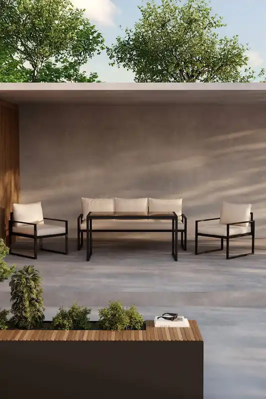 Venture Home Gartenlounge-Set »Catania, großzügiges Outdoor-Set für hohen Sitzkomfort« 4 tlg. Loungemöbel mit Stoffbezug, angenehm, weich Top-Angebot