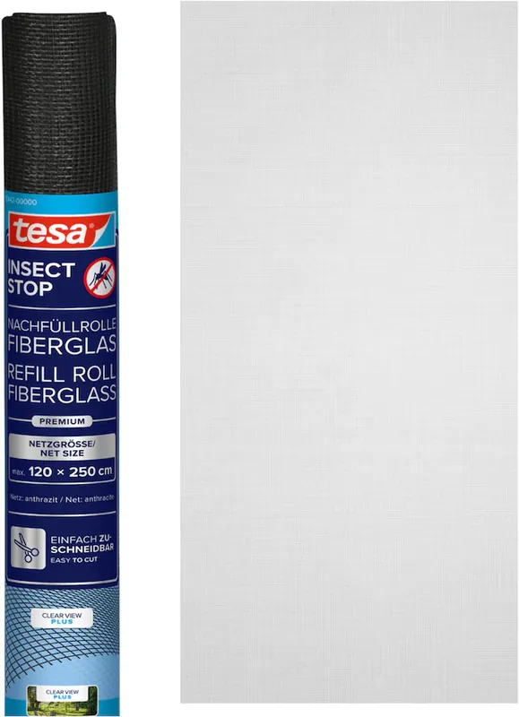 tesa Fliegengitter-Gewebe »Nachfüllrolle Fiberglas Premium - Fliegengitter Ersatzrolle« Packung, Nachfüllrolle, 1 Stk. tlg. INSECT STOP - 120x250cm, Anthrazit (Durchsichtig) Online Kaufen