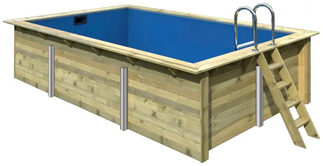 Ausverkauf Karibu Rechteckpool »Malta BxLxH: 353x530x124 cm« 44 mm starke kesseldruckimprägnierte Holzbohlen aus Fichtenholz