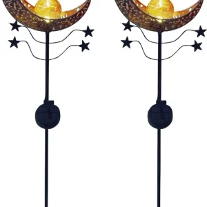 LUXFORM Gartenleuchte »Solar-Erdspieß-Gartenlampe - Mandala - 2 Stück« LED-Modul 2 Stk. Dekoratives Gartenornament Must-Have