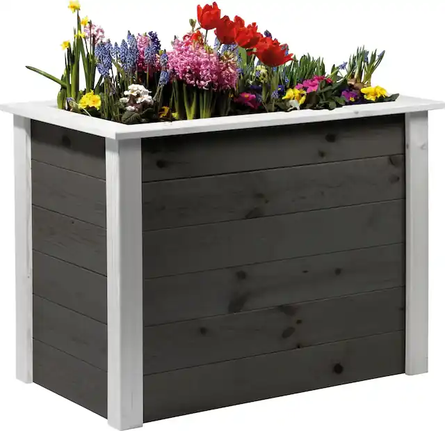 Neu Im Sortiment dobar Hochbeet »Two-Tone« Bausatz , aus FSC®-zertifiziertem Kiefernholz, wetterfest grau lasiert