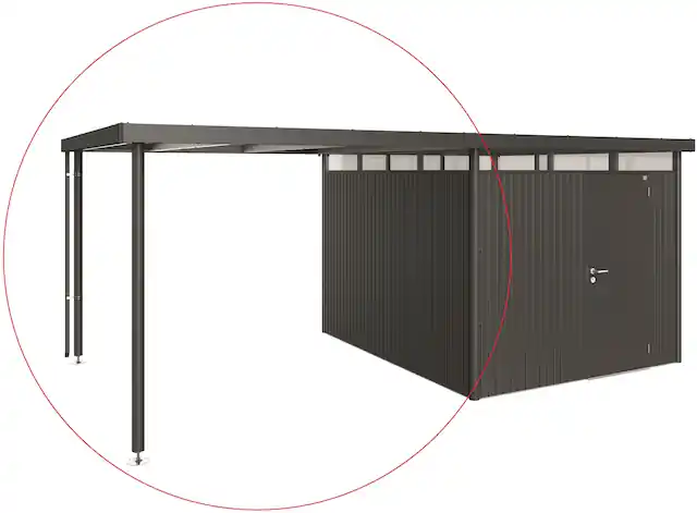 Expressversand Biohort Gerätehaus-Anbaudach dunkelgrau-metallic
