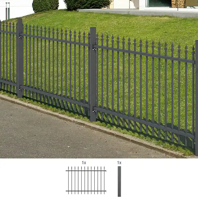 Angebot Alberts Metallzaun »Anbauset Chaussee« Höhe: 100 und 120 cm, Breite: 200 cm, zum Einbetonieren