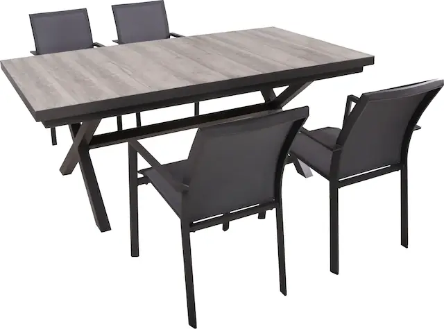 Garden Pleasure Garten-Essgruppe », Tischgruppe »RANA Set 08«« Set, 5 Stk. tlg. 4 Stühle (stapelbar), Tisch LxB: 202x100 cm Letzte Chance