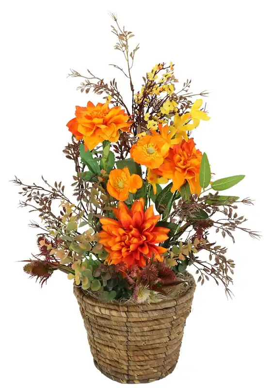 I.GE.A. Kunstblume »Blumenarrangement 'Dahlien'« Im Topf Künstliche Blumen Deko Gesteck Herbstdeko Kunstpflanze Solange Der Vorrat Reicht