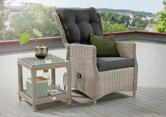 Destiny Gartenlounge-Set »CASA MERANO« 1x Sessel, 1x Beistelltisch, inkl. Auflagen, 4 Stk. tlg. Aluminium, Polyrattan Top-Seller