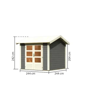 Sichere Zahlung Aumund 3 terragrau, 2,44x2,44x2,42m