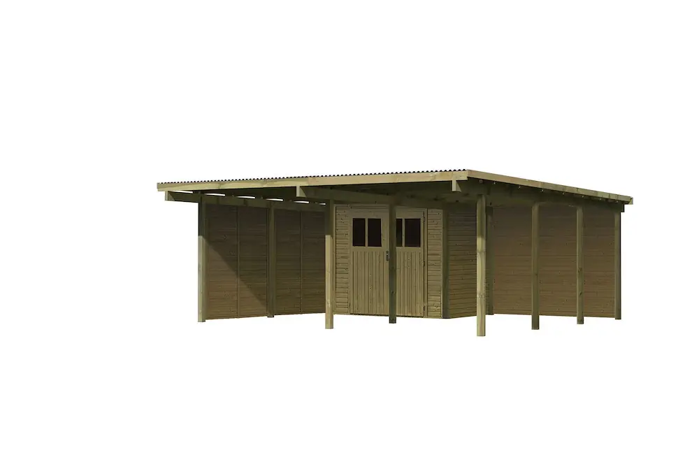 Carport doppel Eco 2 B integr.Abstellraum 2xSW und RW Kostenfreie Lieferung