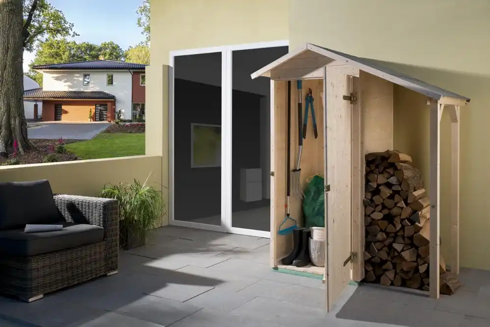 Sonderaktion Gartenschrank + Schleppd.351A 14 mm, B83xT85 + Anbau 50 cm