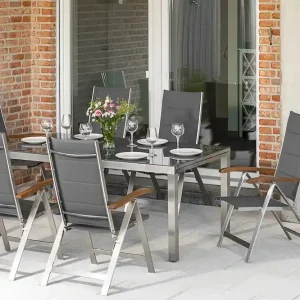 Ferrara Set 7tlg 6 Sessel 1 Ausziehtisch 180/240x100cm Schnäppchen