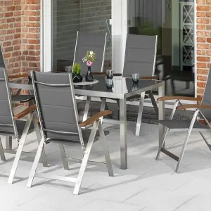 Ferrara Set 7tlg 6 Sessel Tisch 150x90cm Letzte Chance