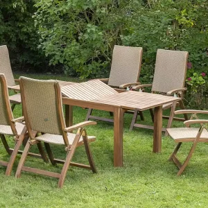Capri Set 7tlg 6 Sessel Tisch 150(200)x90cm Neu