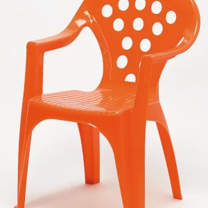 Kinder-Monoblock, Farbe orange Rückenlehne gelocht Neu Im Sortiment