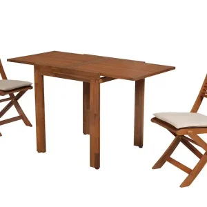 Wochenendangebot Bali Set 5tlg Akazie Balkontisch 65 (130) x 70 cm