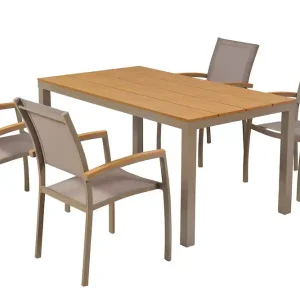Piemont Set 5tlg Alu/Textil Tisch 160 x 90 cm Nur Heute