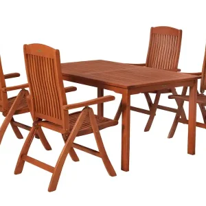 Maracaibo Set 5tlg Eucalyptus Tisch 150 x 90 cm Kostenfreie Lieferung