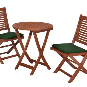 Ausverkauf Cordoba Set 5tlg Eucalyptus Klapptisch, 70 x 70 cm