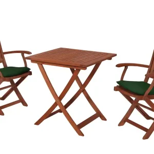 Sofort Bestellen Cordoba Set 3tlg Eucalyptus Klapptisch, 70 x 70 cm