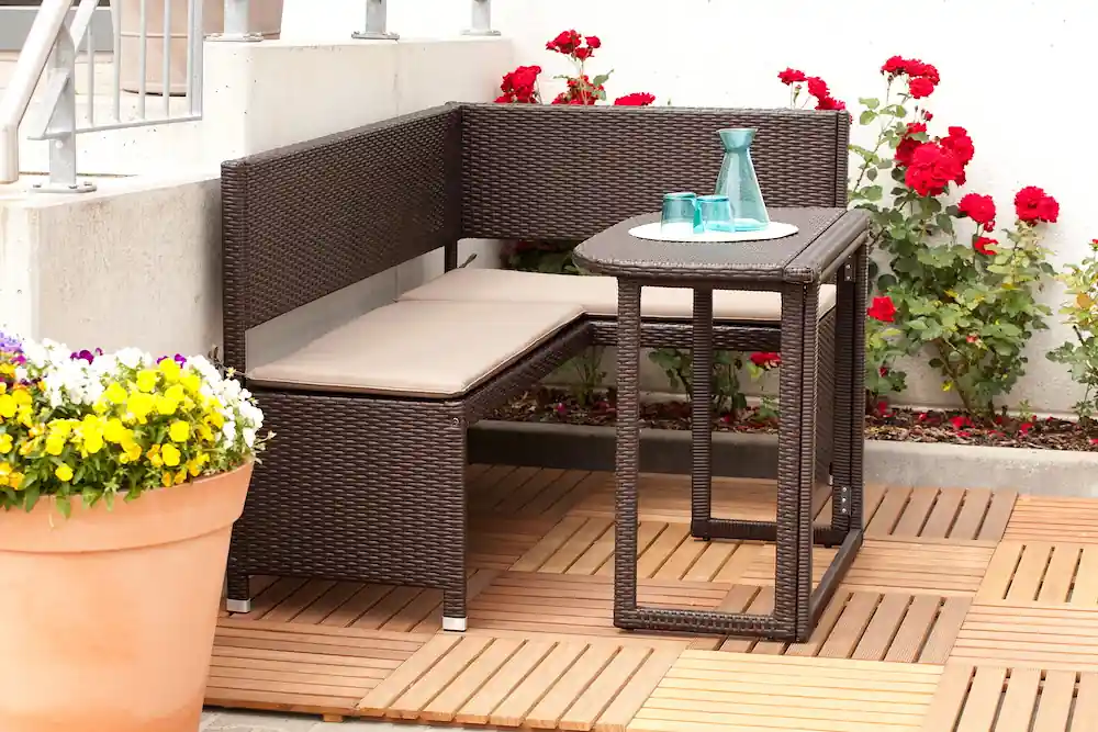 Eckbank Set 4tlg Kissen Bank 148x100x910cm Tisch 90x50x75cm Saisonangebot