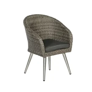 Zertifiziert Boulevard Set 3tlg 2 Sessel 1 Tisch Ø65cm Stahl/Kunststoff