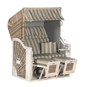 Strandkorb Rustikal 285 Z PE-KS mix-brown Pinie Icefl.Op Must-Have
