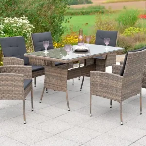 Sofort Bestellen Menorca Set 19tlg 6 Sessel Kissen Tisch 140x80 m