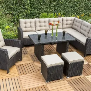 Salerno Eckbank Dining Set bei Eckbank Sessel 2 Hocker Tisch Saisonangebot