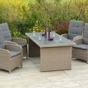 Top-Angebot Atrani Set 5tlg 4 Sessel Auflagen 1 Tisch 200x100cm