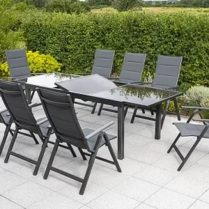 Taviano Set 9tlg 8 Sessel Tisch 140(200)x90cm Highlight