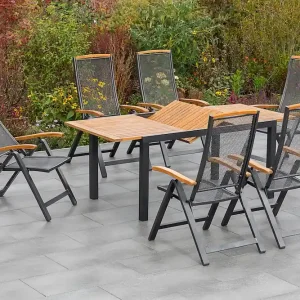 Tilos Set 7tlg 6 Klappsessel 1 Ausziehtisch 150/200x90cm Neue Kollektion