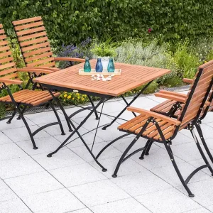 Schlossgarten Set 5tlg 4 Sessel Tisch 100(150)x90cm Zertifiziert