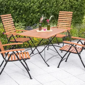Schlossgarten Set 5tlg 4 Sessel Klapptisch 120x80cm Heißes Angebot