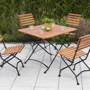Sale Schlossgarten Set 5tlg 4 Sessel Klapptisch 90x90cm