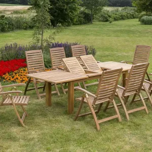 Meistverkauft Paraiba Set 9tlg 8 Sessel Tisch 180(220/260)x100cm